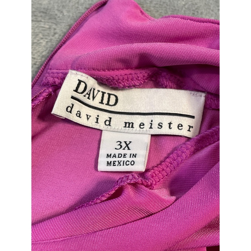 David Meister Womens Sleeveless Drape Neck Blouse 3X Pink Asymmetric Stretch - Picture 2 of 8